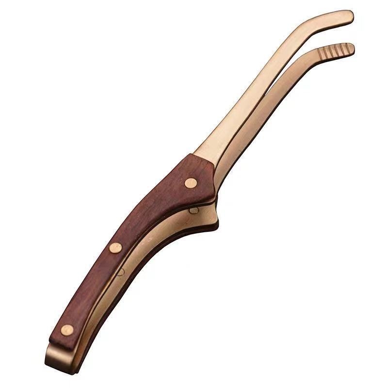 Clește de ceai din lemn de abanos pentru uz casnic, clește pentru frunze de ceai, clește pentru ceai – ceașcă, pense metalice Kung Fu, accesorii set ceai