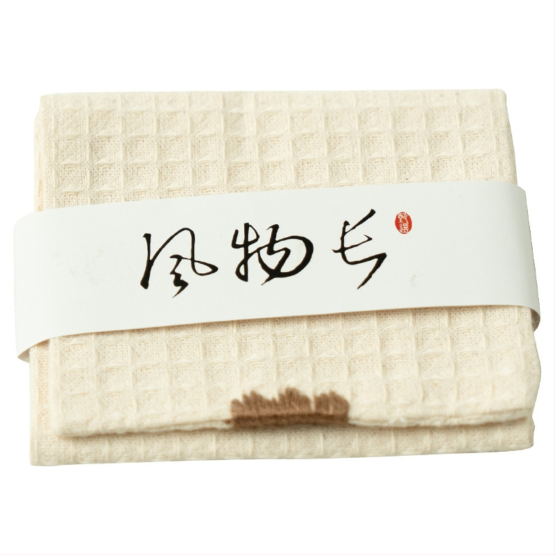 Prosop de ceai din bumbac-lin, verde pădure, stil chinezesc modern, covoraș absorbant pentru ceremonia ceaiului