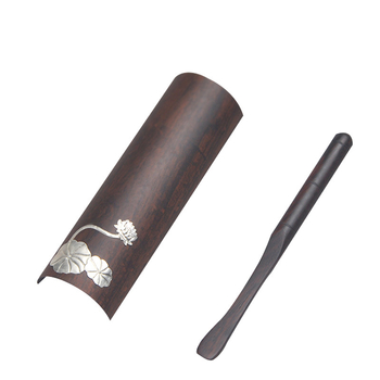 Set de ustensile pentru ceai din lemn de abanos, linguriță din tin și lingură pentru ceai, accesorii pentru ceremonial Kung Fu, lotus de trezire a ceaiului