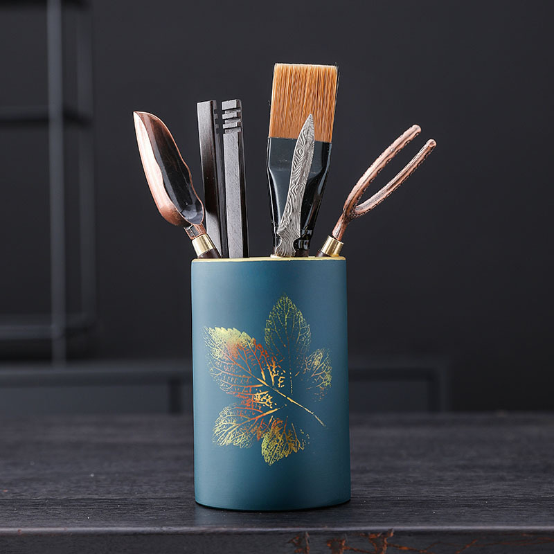 Set pentru ceremonia ceaiului – șase accesorii: perie de ceai, furculiță de ceai, cuțit de ceai, clemă pentru ceai, lingură de ceai, clemă pentru ceașca de ceai
