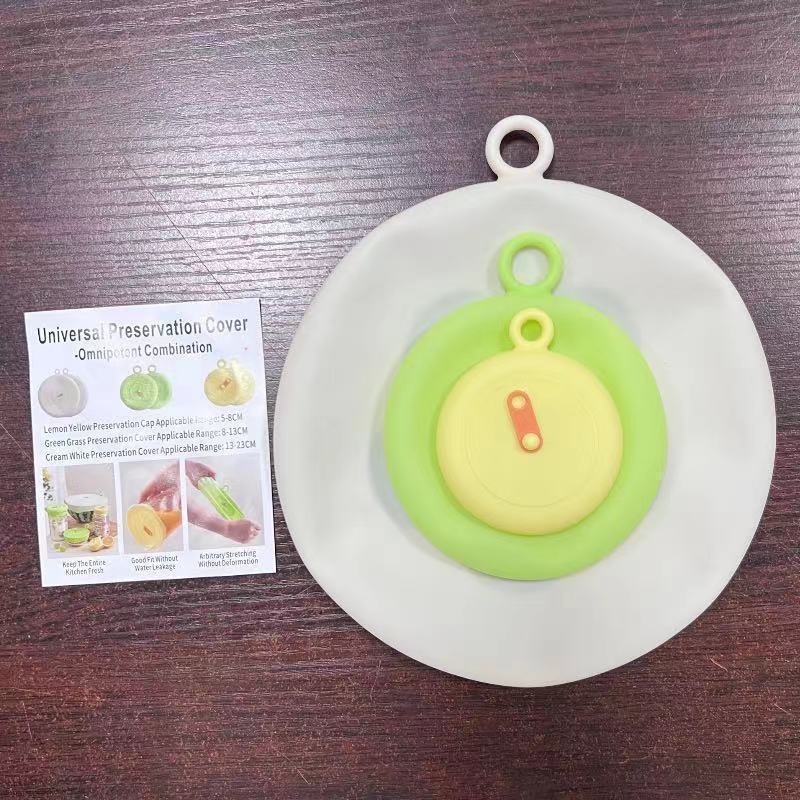 Set de trei capace din silicon pentru boluri, rezistente la temperaturi înalte, capace universale etanșe pentru resturi de mâncare