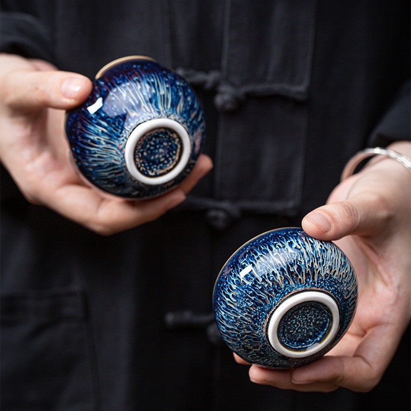 Ceașcă de ceai din ceramică cu glazură, design cu petale, pentru ceremonia Gongfu, uz casnic