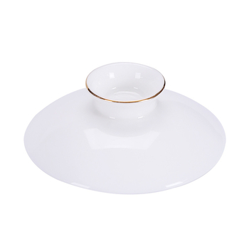 Vas de ceai din porțelan alb, cu capac ceramic