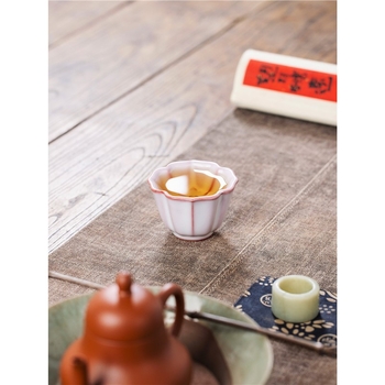 Ceașcă de ceai din porțelan roz, cu design lotus, inspirată de Jian ware, ceramică de înaltă calitate pentru uz personal