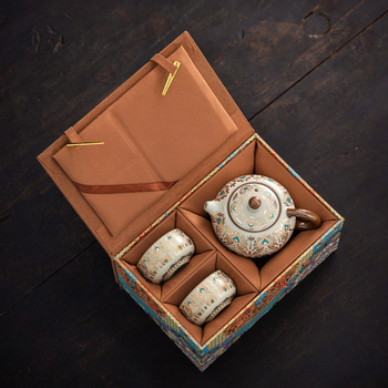 Set de ceainic Huangru Kiln Dunhuang Phoenix Feather Xishi