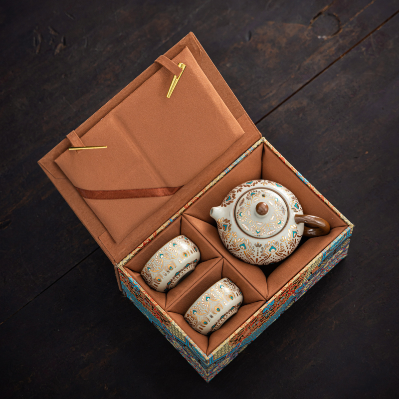 Set de ceainic Huangru Kiln Dunhuang Phoenix Feather Xishi