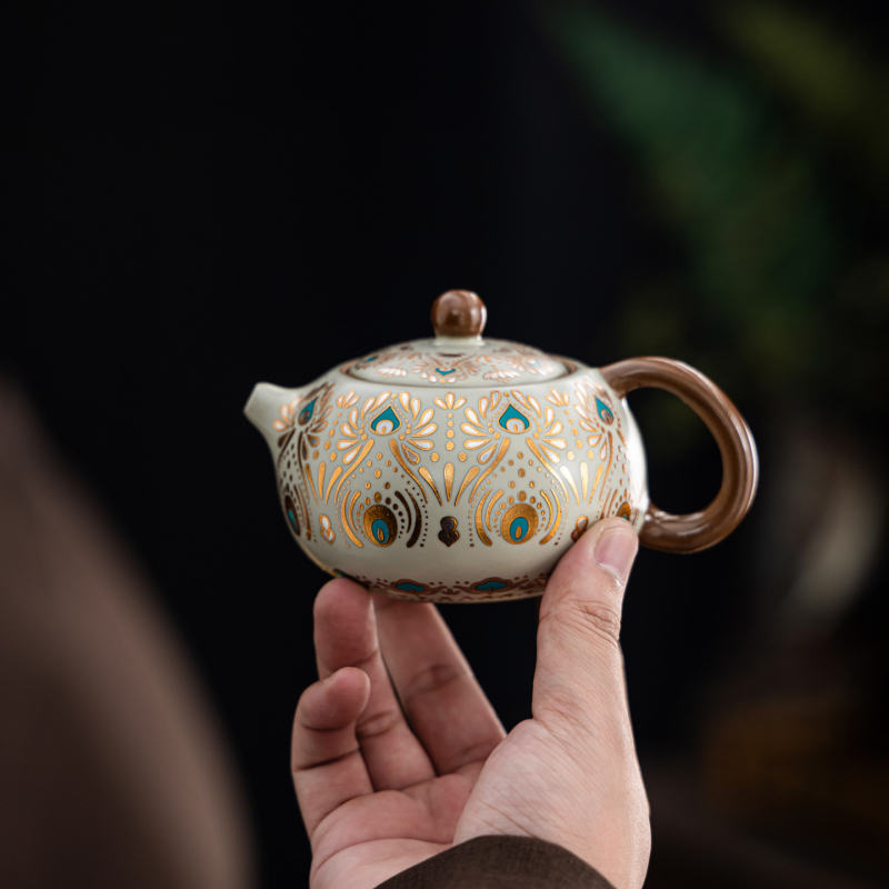 Set de ceainic Huangru Kiln Dunhuang Phoenix Feather Xishi