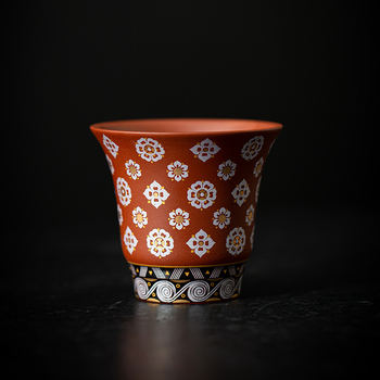 Ceașcă de ceai din argilă mov — ceramică, pentru degustare, utilizare personală