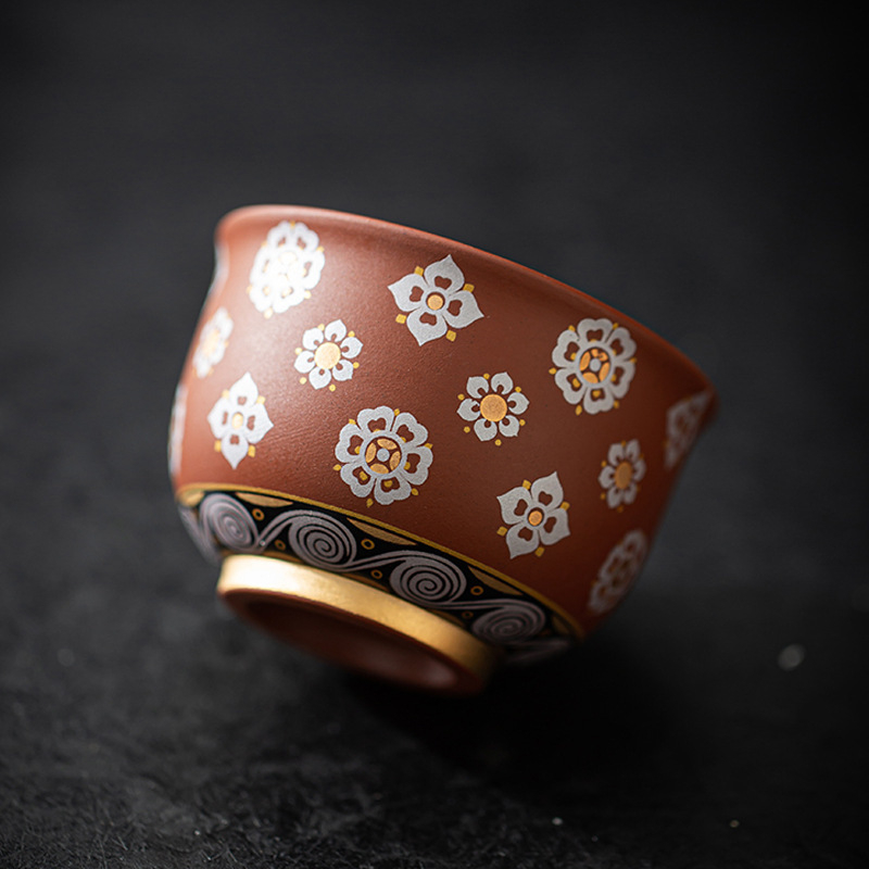 Ceașcă de ceai din argilă mov — ceramică, pentru degustare, utilizare personală