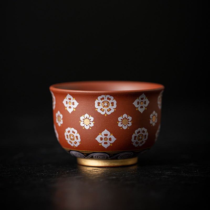 Ceașcă de ceai din argilă mov — ceramică, pentru degustare, utilizare personală