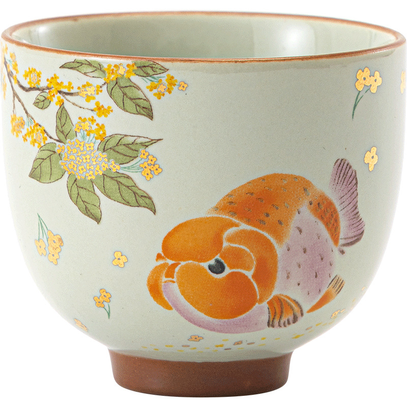 Ash Goldfish ceașcă de ceai, ceramică, pentru Gongfu ceai, ceașcă unică, în stilul Nou Chinezesc pentru salonul de ceai
