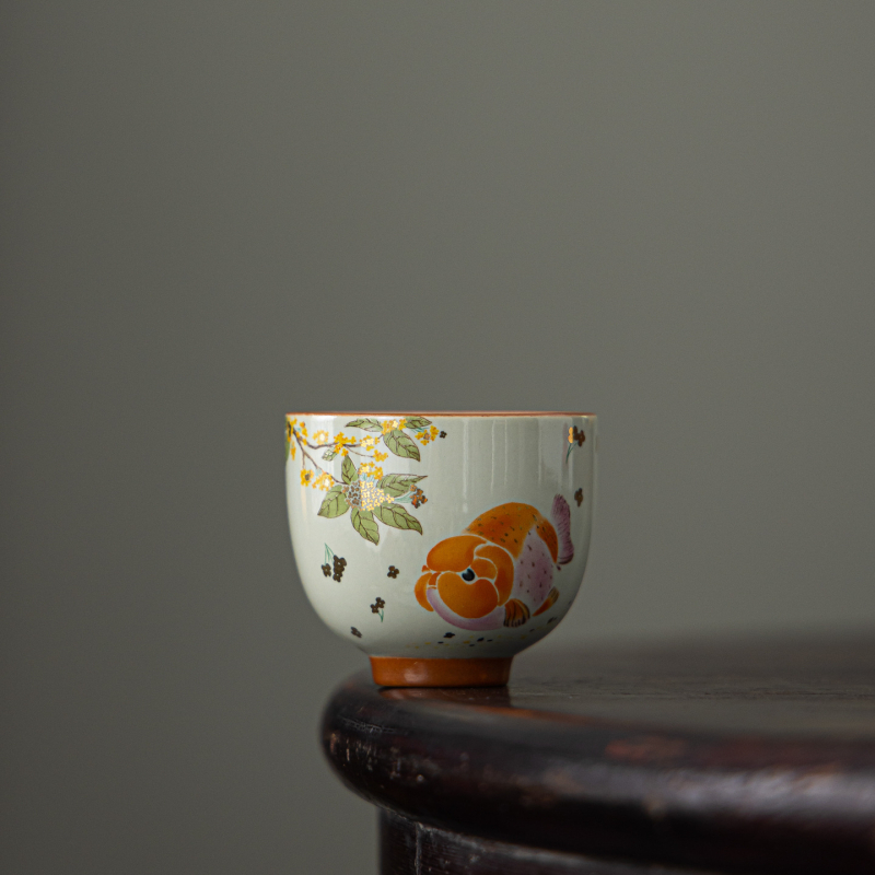 Ash Goldfish ceașcă de ceai, ceramică, pentru Gongfu ceai, ceașcă unică, în stilul Nou Chinezesc pentru salonul de ceai