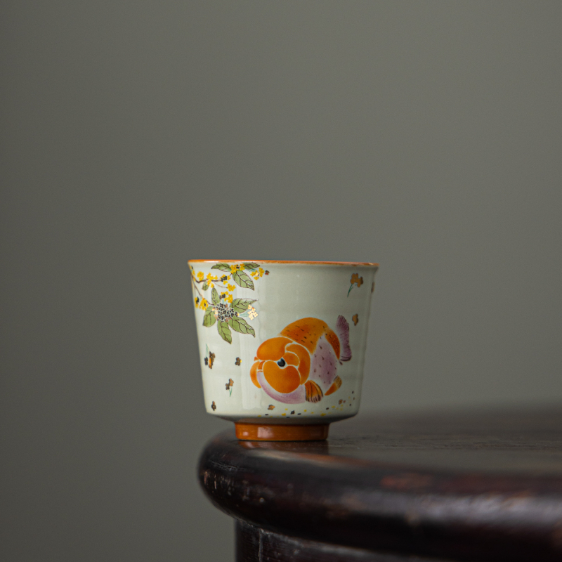 Ash Goldfish ceașcă de ceai, ceramică, pentru Gongfu ceai, ceașcă unică, în stilul Nou Chinezesc pentru salonul de ceai
