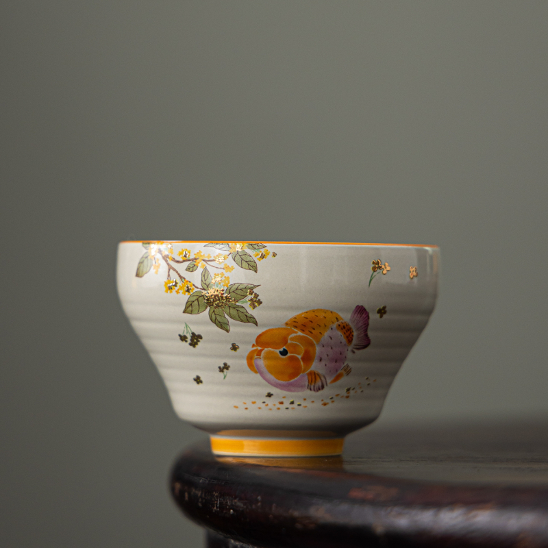 Ash Goldfish ceașcă de ceai, ceramică, pentru Gongfu ceai, ceașcă unică, în stilul Nou Chinezesc pentru salonul de ceai