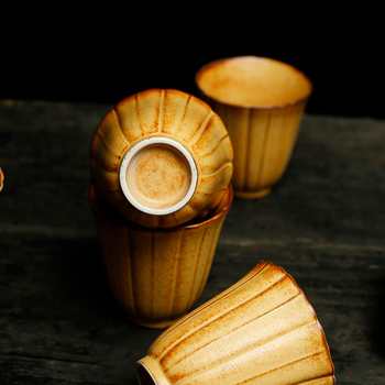 Ceașcă de ceai ceramică în stil retro pentru Gongfu, unică, arsă în cuptor, pentru birou și acasă, personalizabilă