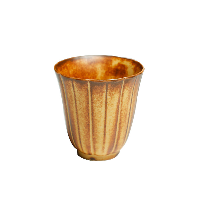 Ceașcă de ceai ceramică în stil retro pentru Gongfu, unică, arsă în cuptor, pentru birou și acasă, personalizabilă