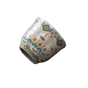 Ceașcă de ceai din porțelan Dunhuang cu argint placat, de înaltă calitate pentru uz personal, accesorii de ceai în stil chinezesc kung fu, ceașcă a maestrului