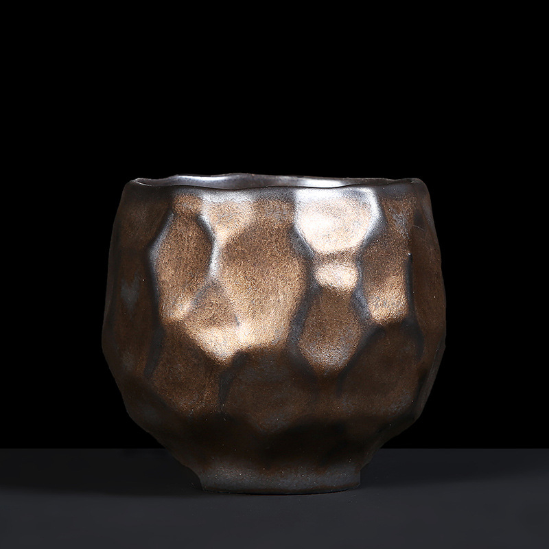 Ceșuță de ceai din ceramică, lucrată manual și arsă în cuptor, în stil Jian ware, ceramică rustică, pentru ceai Kung Fu, o singură ceașcă, lux ușor retro