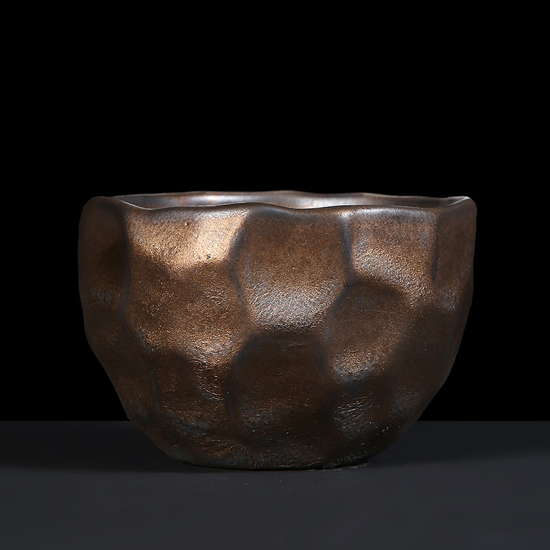 Ceșuță de ceai din ceramică, lucrată manual și arsă în cuptor, în stil Jian ware, ceramică rustică, pentru ceai Kung Fu, o singură ceașcă, lux ușor retro