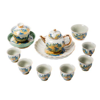 Set de ceai ceramic personalizat, ceainic și cești pentru uz casnic, stil Gongfu, lux discret, cadou pentru noua locuință
