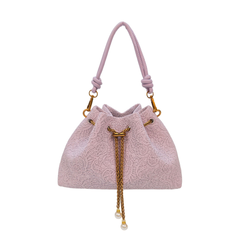 Torba preko ramena s lancem, bucket stil, 2026 novi model, kineskog stila, minimalistička s vezicom
