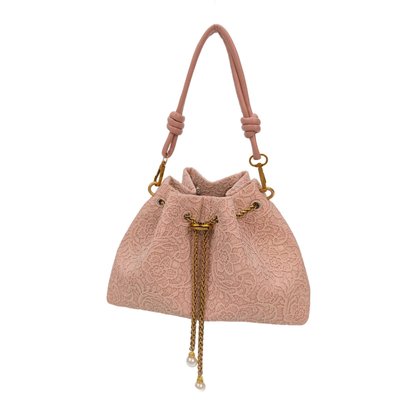Torba preko ramena s lancem, bucket stil, 2026 novi model, kineskog stila, minimalistička s vezicom