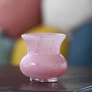 Set de ceai din sticlă cu glazură pastel – roz și alb, în stil chinezesc modern