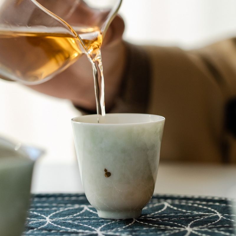 Ceașcă de degustare a ceaiului în trei culori, ceașscă de porțelan Kung Fu pentru uz casnic, ceramică ușoară, elegantă