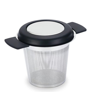 Filtru de ceai din oțel inoxidabil 304, infuzor de ceai, filtru pentru frunze de ceai cu capac din silicon, accesorii pentru setul de ceai