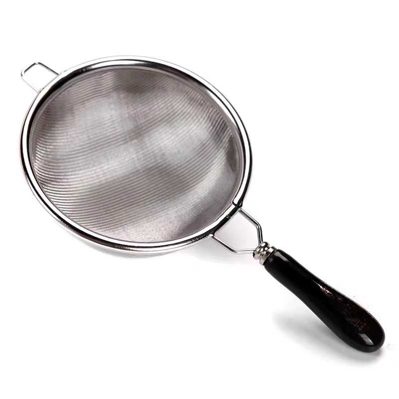Strecurător dublu conic pentru ceai, mâner ceramic, din oțel inoxidabil