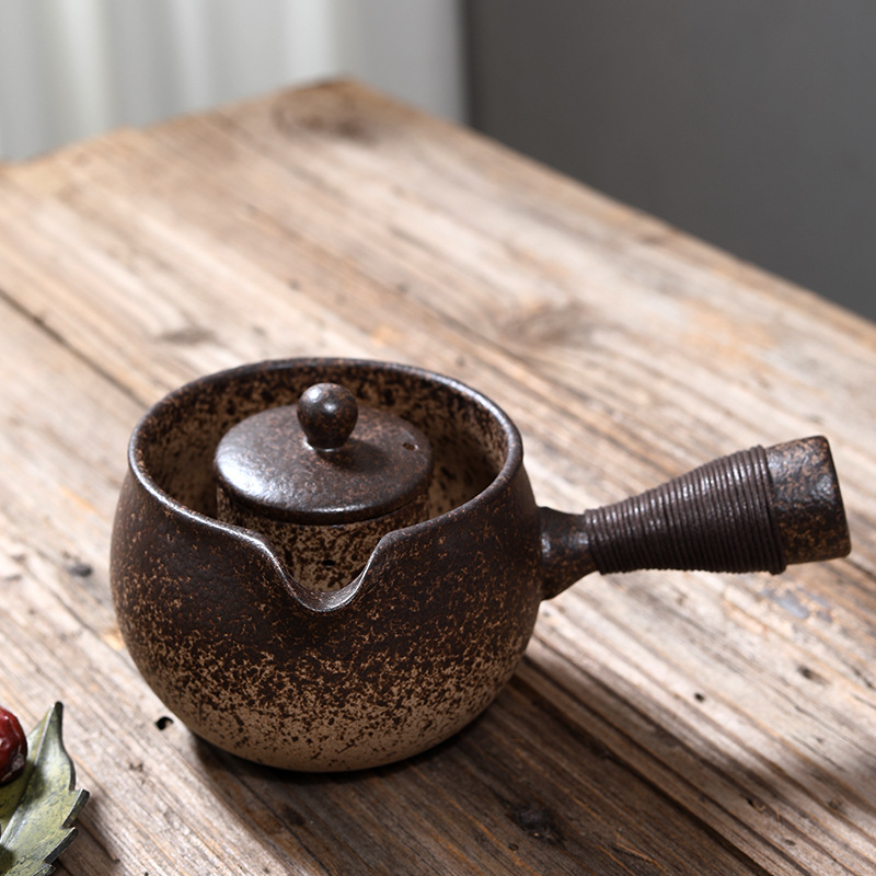 Set de ceai pentru plită: cești Jianzhan din lut purpuriu, ceramică rustică din lut, set ceramic mic