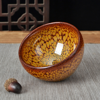 Ceașcă de ceai Jianyang Jianzhan, ceramică, multicoloră, 9,5 × 6 cm