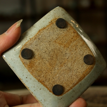 Tavă ceramică pentru ceai pătrată, pictată manual, cu suport pentru ceașcă și farfurioară pentru ceai, pentru ceremonia Kung Fu