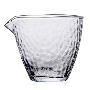 Set Gongfu de ceai stil japonez din sticlă borosilikată rezistentă la căldură, cu ceașcă gravată cu model ciocănit și separator de ceai