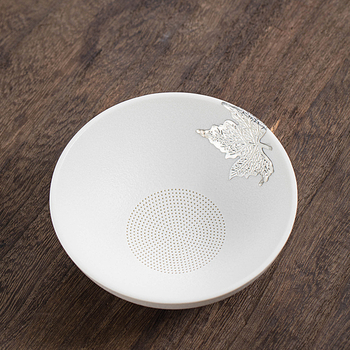 Filtru de ceai din ceramică neagră, set Kung Fu cu suport-filtru ceramic