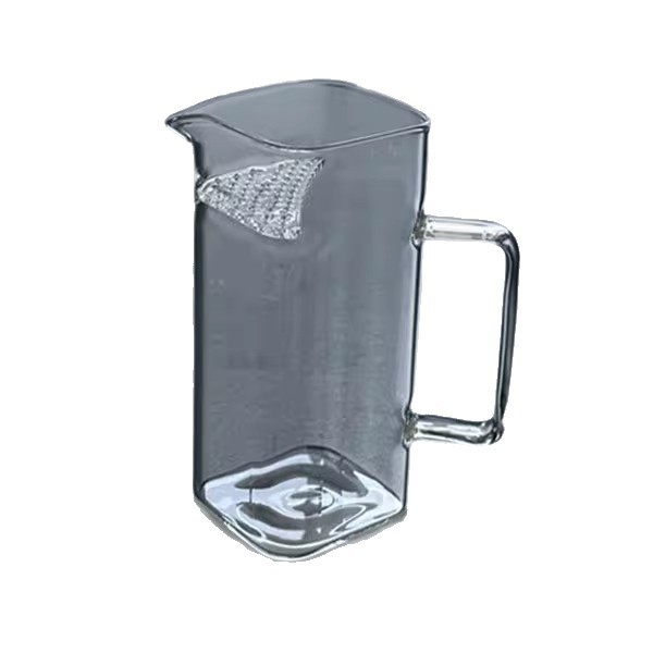 Set de ceai pentru uz casnic: ceașcă pătrată din sticlă cu filtru gros pentru ceai și accesorii rezistente la temperatură