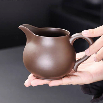 Set Gongfu de ceai din lut purpuriu cu cană de distribuție echitabilă, tavă mare de ceai, ceainic, accesorii și strecurător de ceai