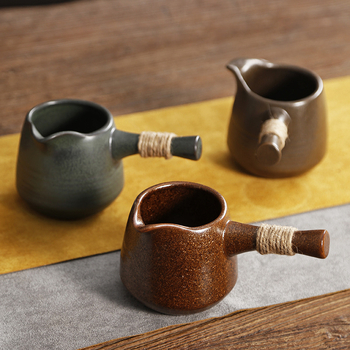 Set ceai ceramic grosier cu mâner lateral și ceașcă mare în stil antic, set Kung Fu cu distribuitor de ceai și strecurător