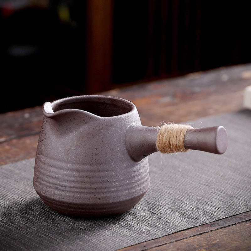 Set ceai ceramic grosier cu mâner lateral și ceașcă mare în stil antic, set Kung Fu cu distribuitor de ceai și strecurător