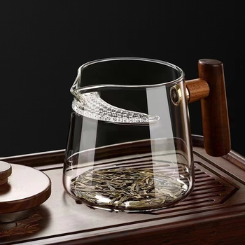 Ceașă de ceai din borosilicat, filtru în formă de semilună, capacitate mare
