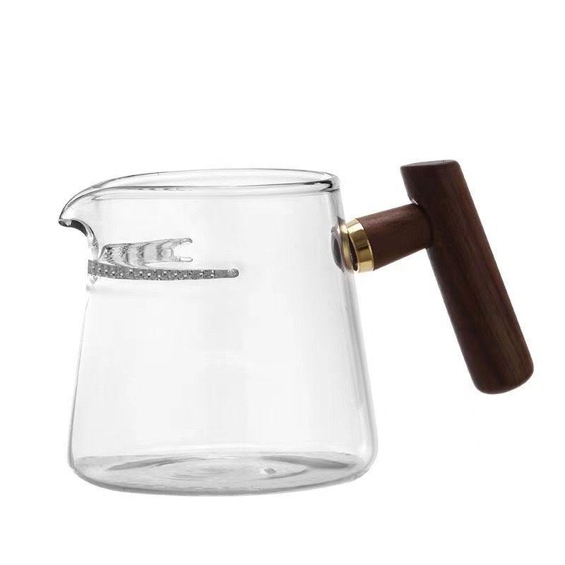 Ceașă de ceai din borosilicat, filtru în formă de semilună, capacitate mare