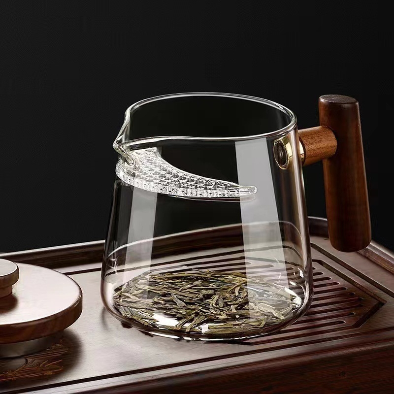 Ceașă de ceai din borosilicat, filtru în formă de semilună, capacitate mare