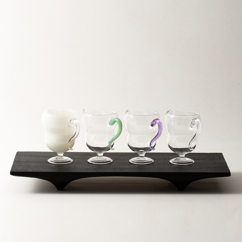 Set Gongfu de ceai din sticlă termorezistentă, lucrat manual, cu picioare înalte și recipient transparent pentru ceai cu cioc