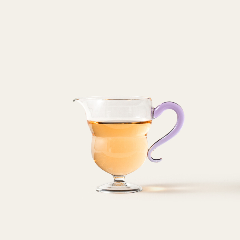 Set Gongfu de ceai din sticlă termorezistentă, lucrat manual, cu picioare înalte și recipient transparent pentru ceai cu cioc