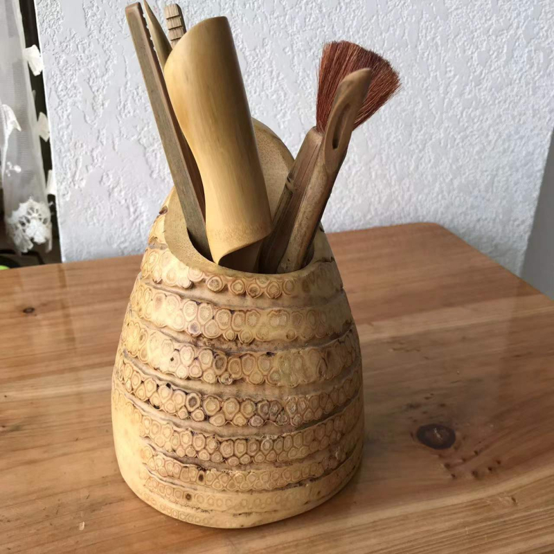 Șase domni ai ceremoniei ceaiului: set de ustensile din bambus cu ac de ceai din bambus – accesorii kung fu pentru ceai