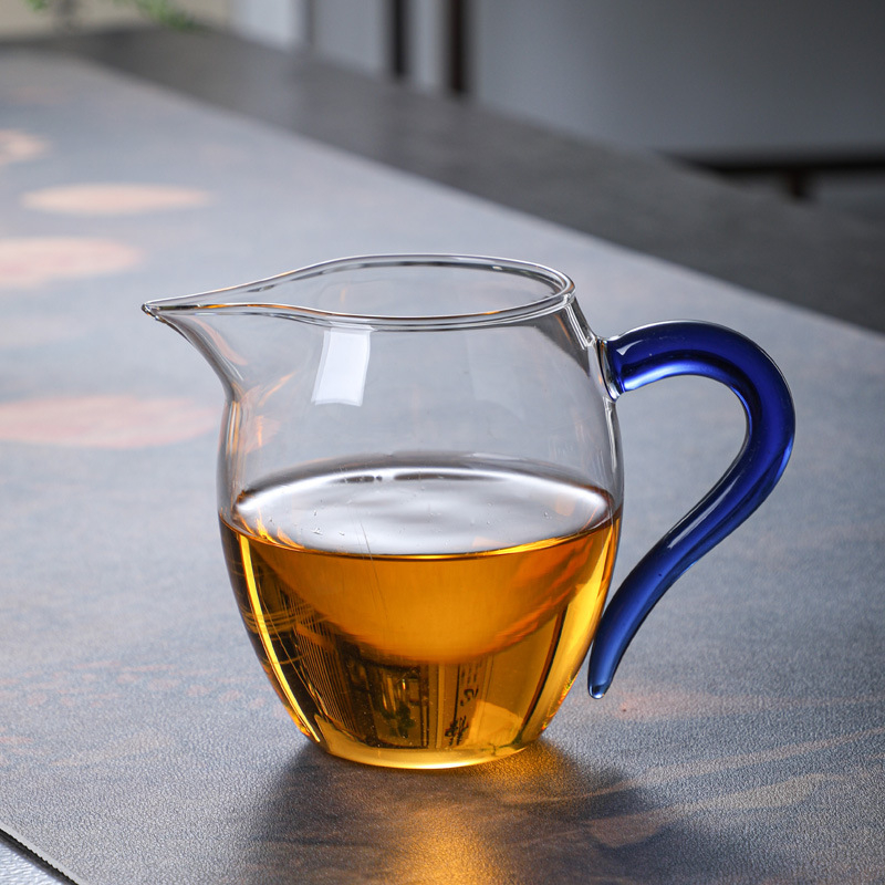 Ceasca de ceai Gongdao din sticla, cu maner mare si transparent, rezistenta la temperatura, borosilicata inalt, productie la comanda