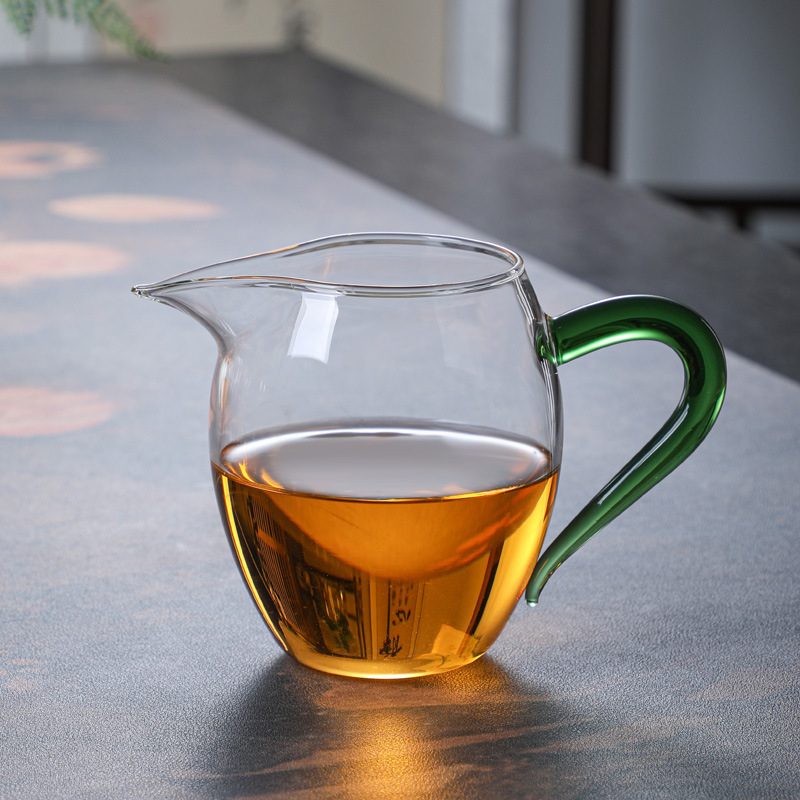 Ceasca de ceai Gongdao din sticla, cu maner mare si transparent, rezistenta la temperatura, borosilicata inalt, productie la comanda