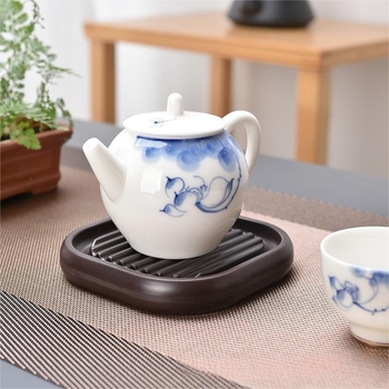 Pad pentru ceainic Bakelite și pad pentru ceainic din lut mov, cu tavă pentru infuzare uscată și accesorii pentru set ceai Kung Fu