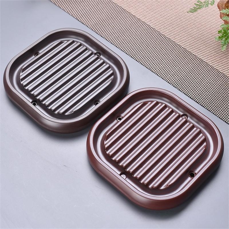Pad pentru ceainic Bakelite și pad pentru ceainic din lut mov, cu tavă pentru infuzare uscată și accesorii pentru set ceai Kung Fu