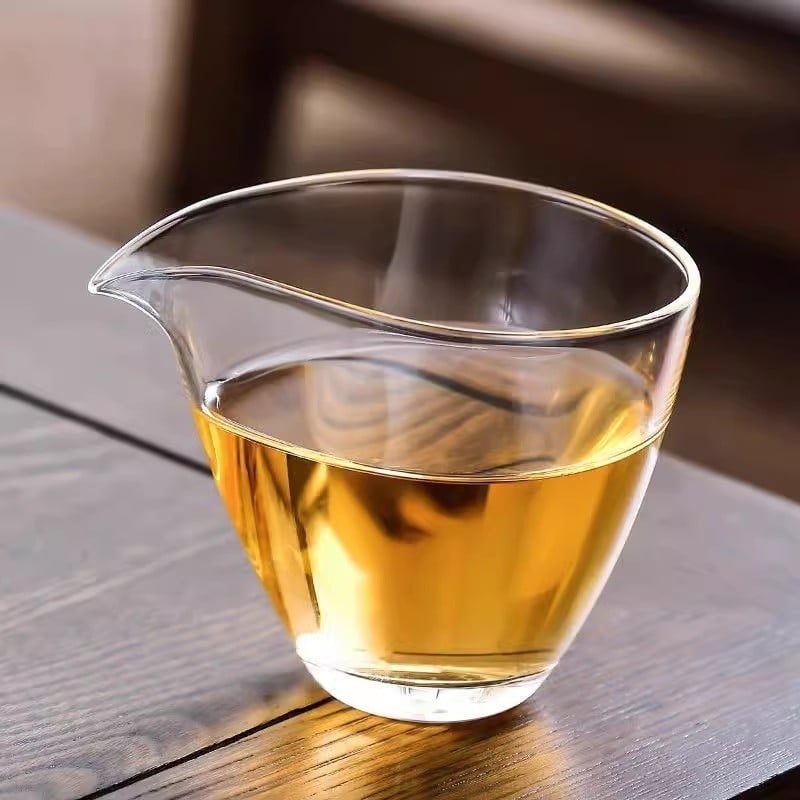 Cupa de distribuție a ceaiului în stil japonez, cu petale din sticlă, rezistentă la temperaturi înalte, pentru uz casnic, accesoriu pentru setul Kung Fu de ceai, transparentă